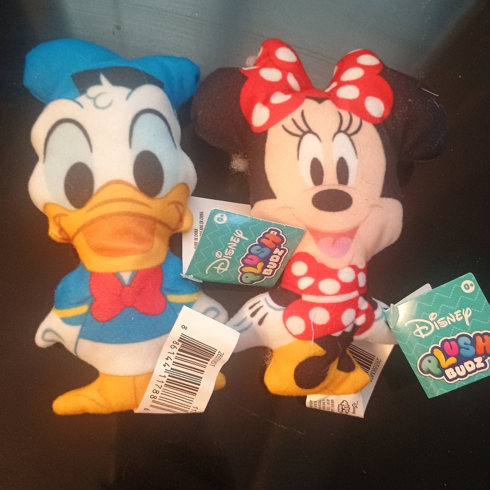 Disney Plush Duo - Blue Donald Duck & Red Minnie Mouse